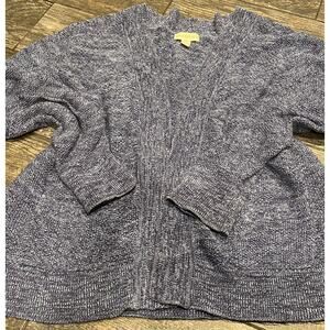Appleseed’s Large L Open Front Chunky Blue Womens Sweater